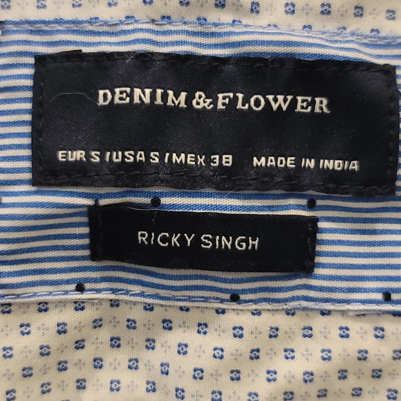 Denim & Flower - Blue and White Shirt - Size Small - Picture 3 of 4